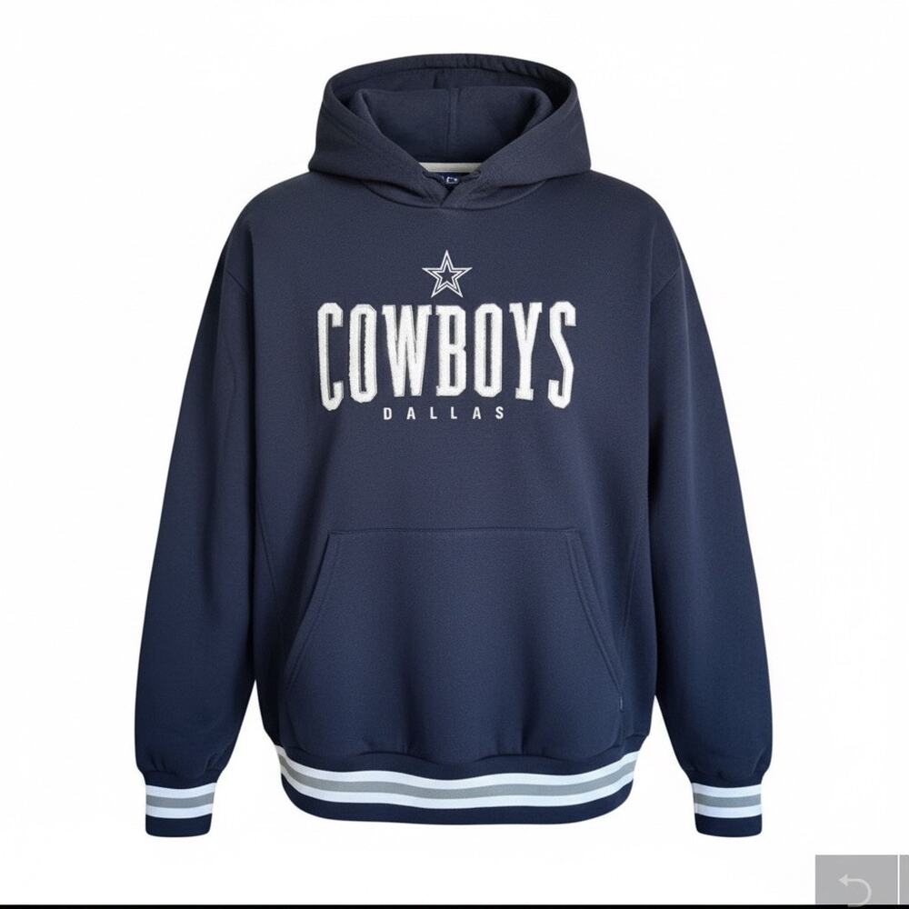Dallas Cowboys NFL Hoodie Navy Pullover Oversized Streetwear XL